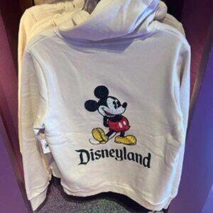 Disney Parks Disneyland Zip Up Hoodie Mickey in Rhinestones Beige